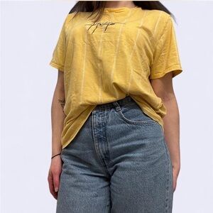 Hollister Vertical Stripe Curved Hem Tee ☀️